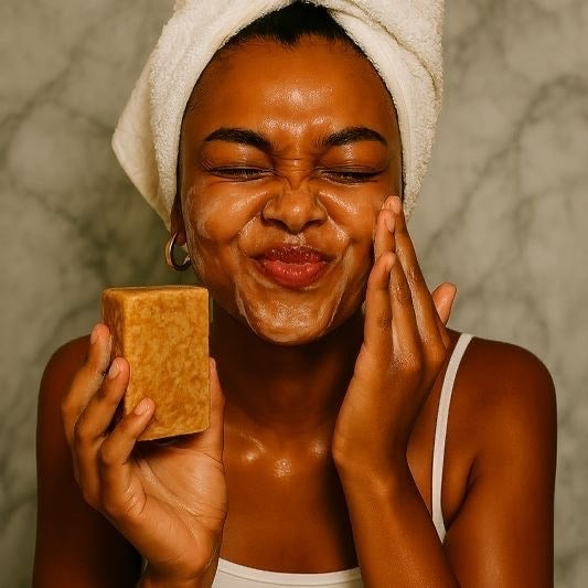 Glow boosting turmeric soap bar, scrub